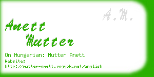 anett mutter business card